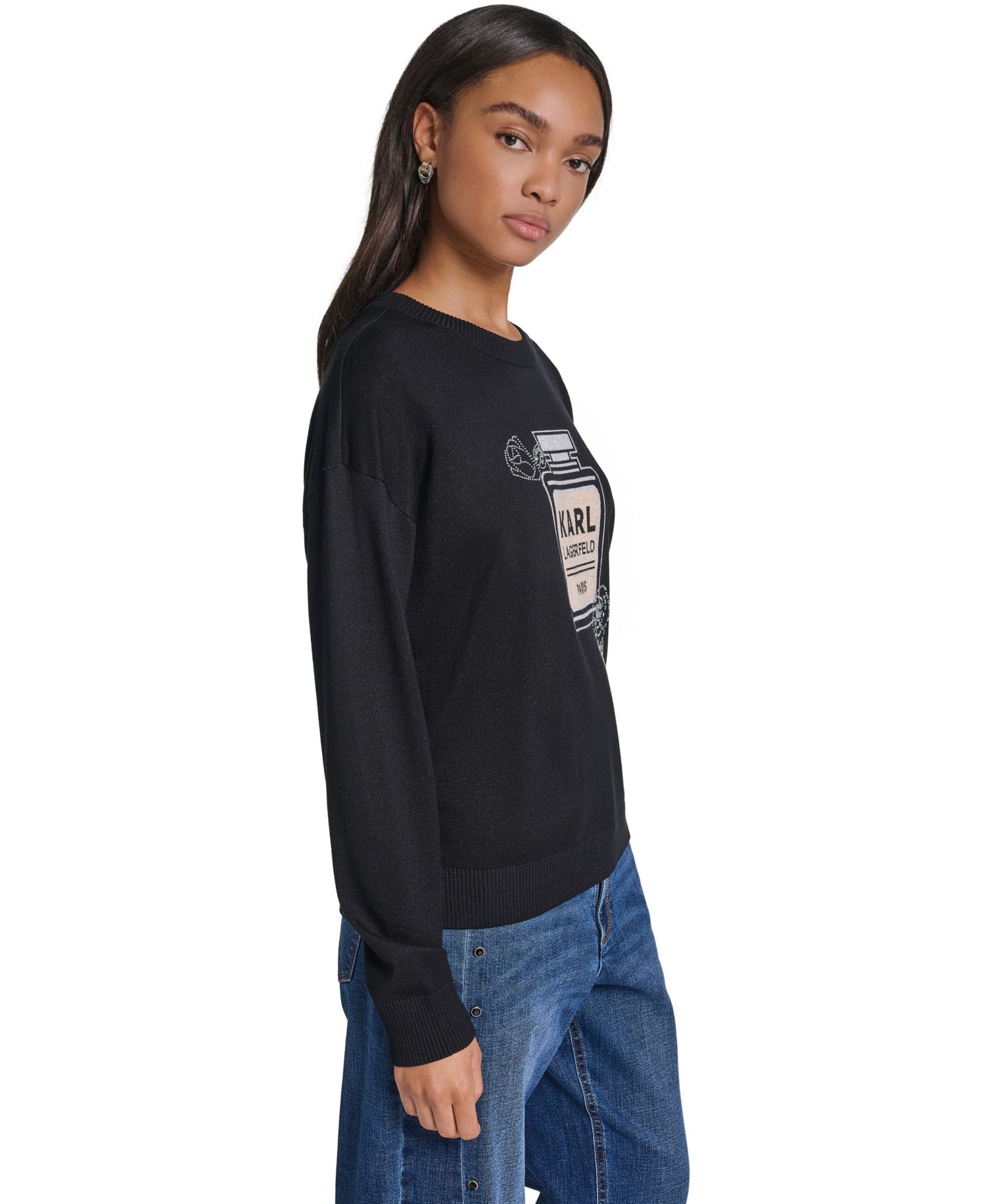 Women's Perfume Logo Loose-Fit Sweater