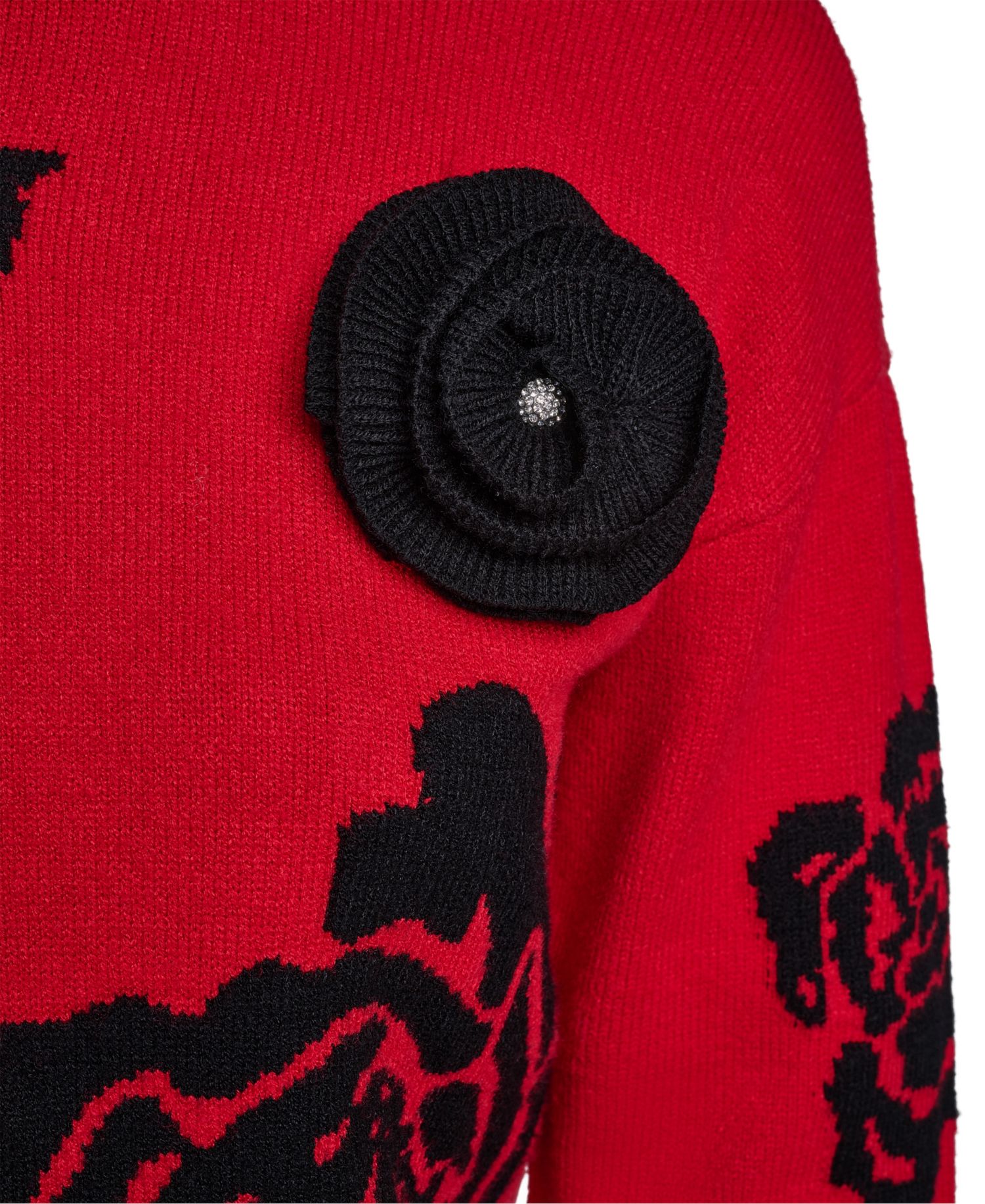 Women's Mock-Neck Long-Sleeve Floral Sweater