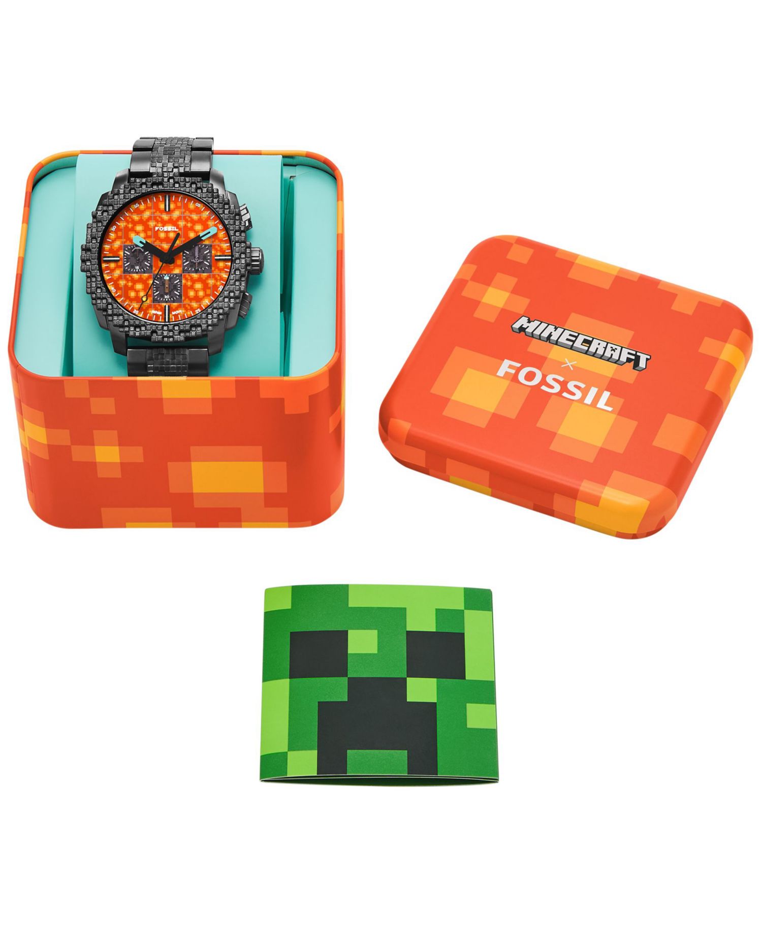 Quartz Minecraft The Nether Chronograph Stainless Steel Watch 44mm