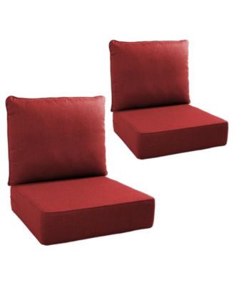 24"x22"x6" Patio Thick Cushions and Pillows Set of 2 - Deep Seat Indoor/Outdoor Water and Fade Resistant