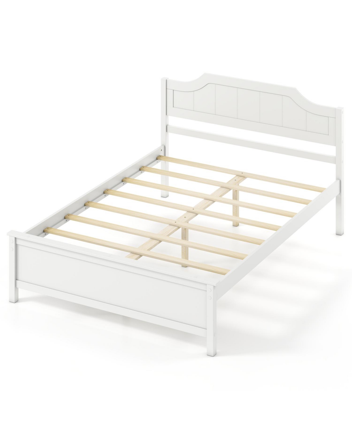 Mecale Multiple Size Solid Wood Platform Bed Frame with Headboard in Full Size