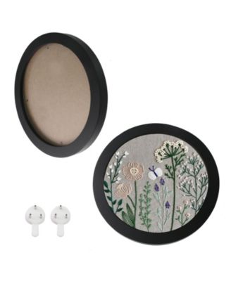 2 Pack Wood Round Embroidery Frames Cross Stitch Display Hoop
