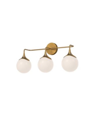 Nouveau 25-in Aged Matte Glass 3 Lights Damp-Rated Vanity Light