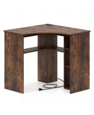 Triangle Corner Desk for Small Home Office Corners
