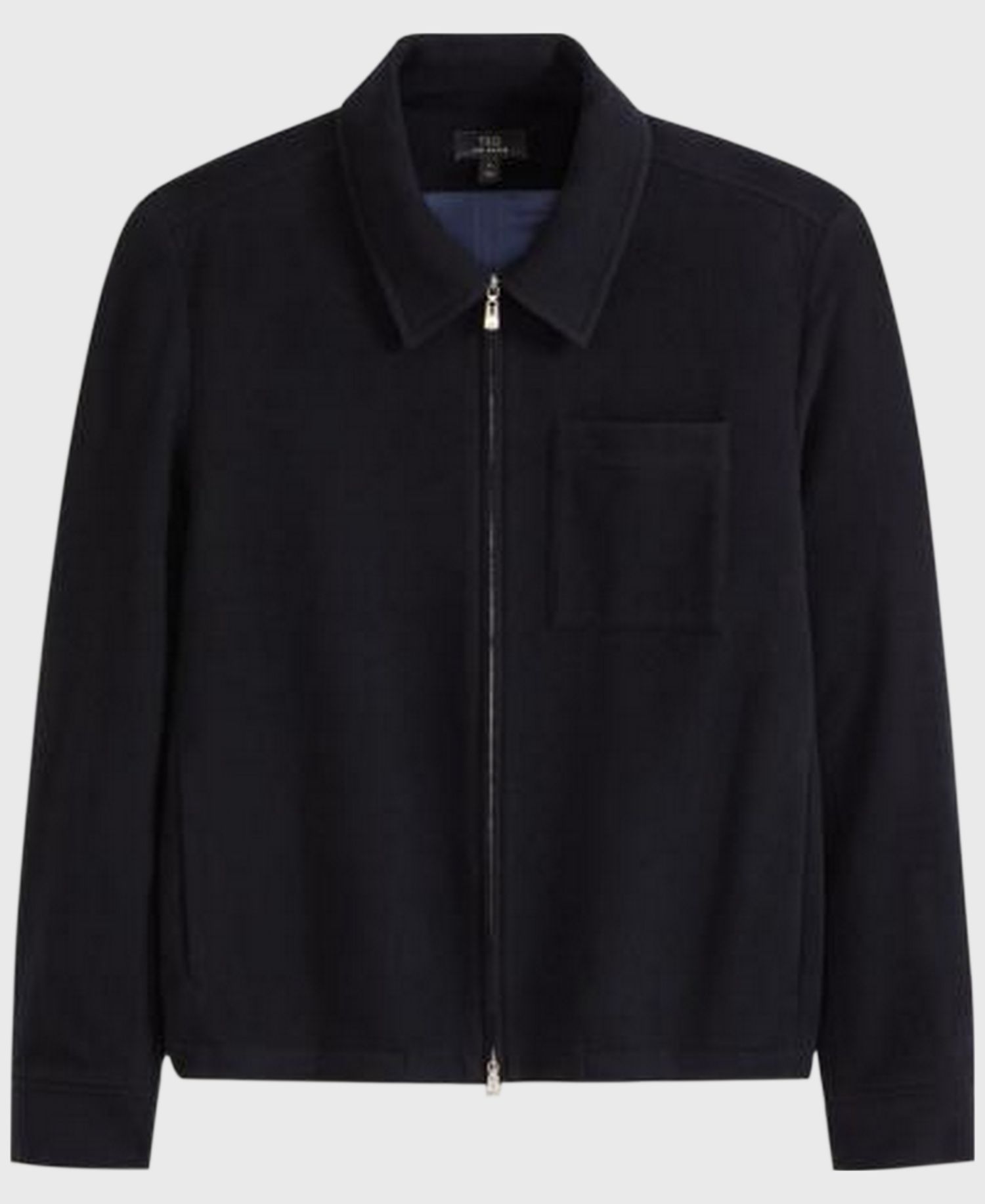 Men's Wool-Blend Zip-Front Point Collar Jacket