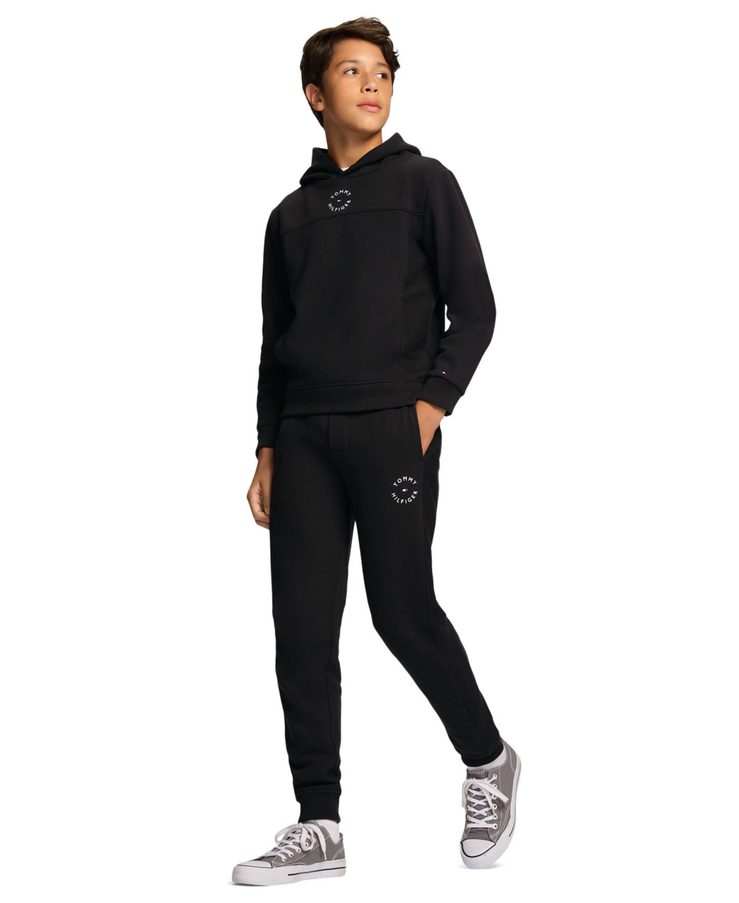 Худи Tommy Hilfiger Elevated Fleece Relaxed-Fit для мальчиков, цвет: Чёрный — фото 2