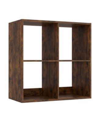 4-Cube Bookshelf with Back Guardrail and Anti-Tipping Kits