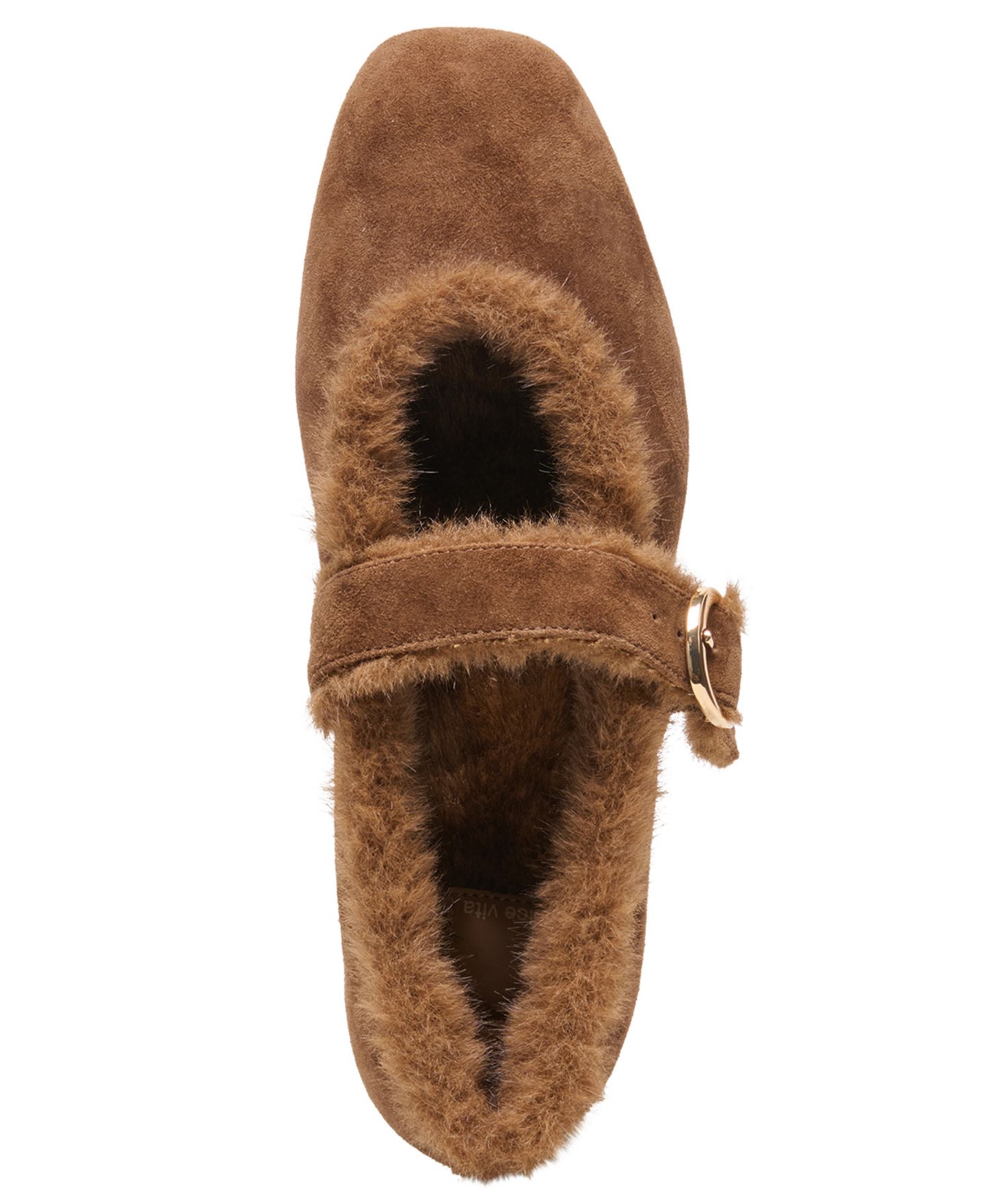 Женские балетки Dolce Vita Mella Plush Buckle Mary Jane Flats, цвет: Какао замшевый — фото 4