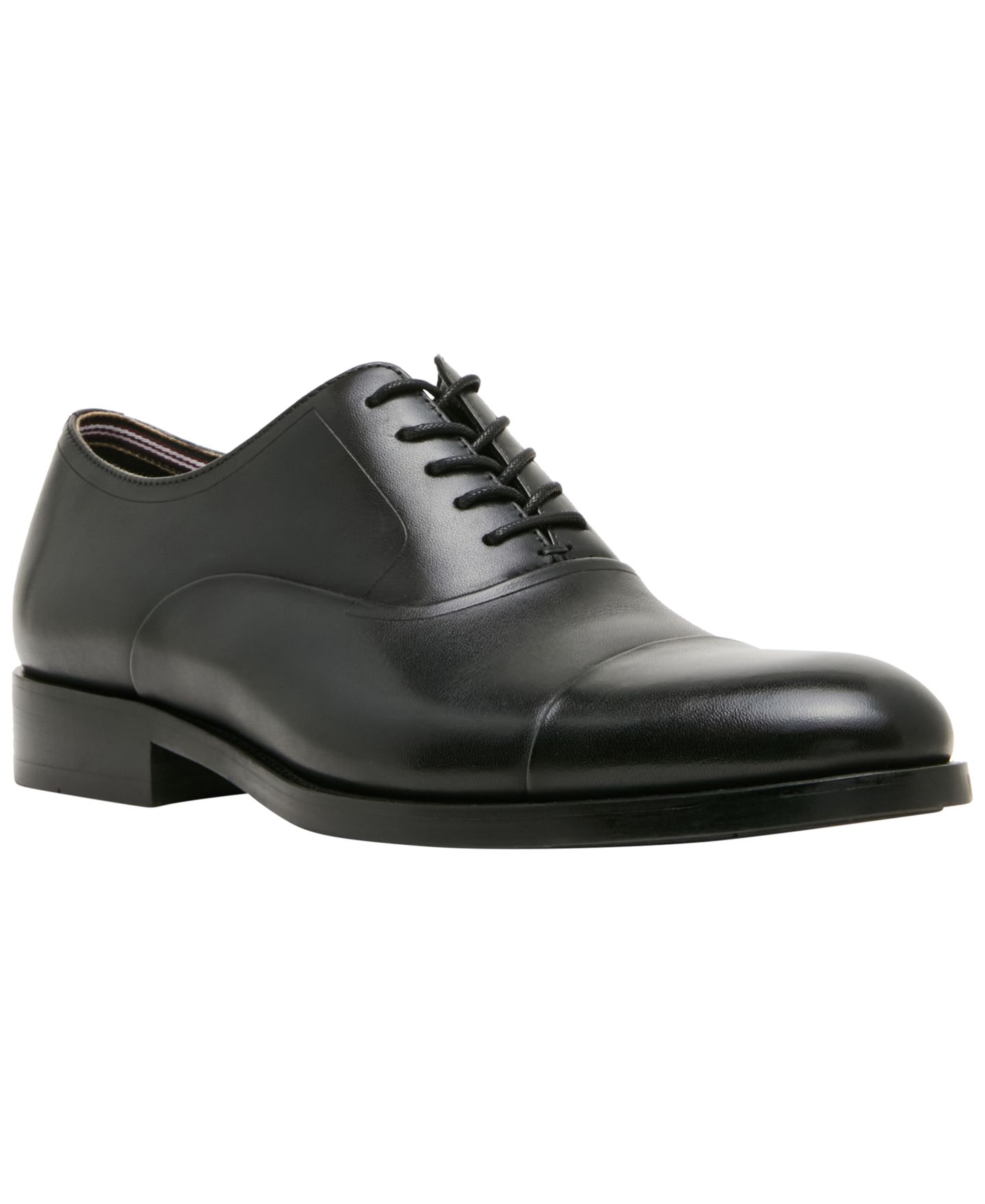 Мужские кожаные классические туфли-оксфорды Steve Madden Henri с носком кап-тоу, цвет: Чёрный — фото 1