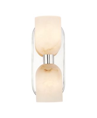 Lucian 11-in Alabaster 2 Lights Damp-Rated Wall/Vanity Light with Polished