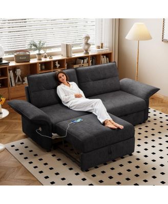 85" Multi-Functional Plush Convertible Sofa Bed