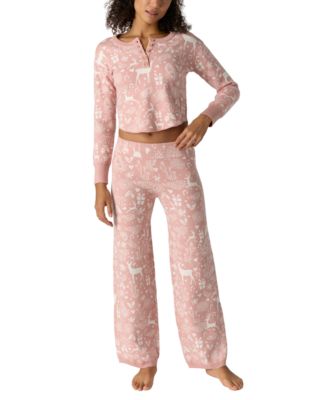 Women's Soft Season Sweat Set Wide-Leg Long-Sleeve Top and Pants, 2-Piece Set