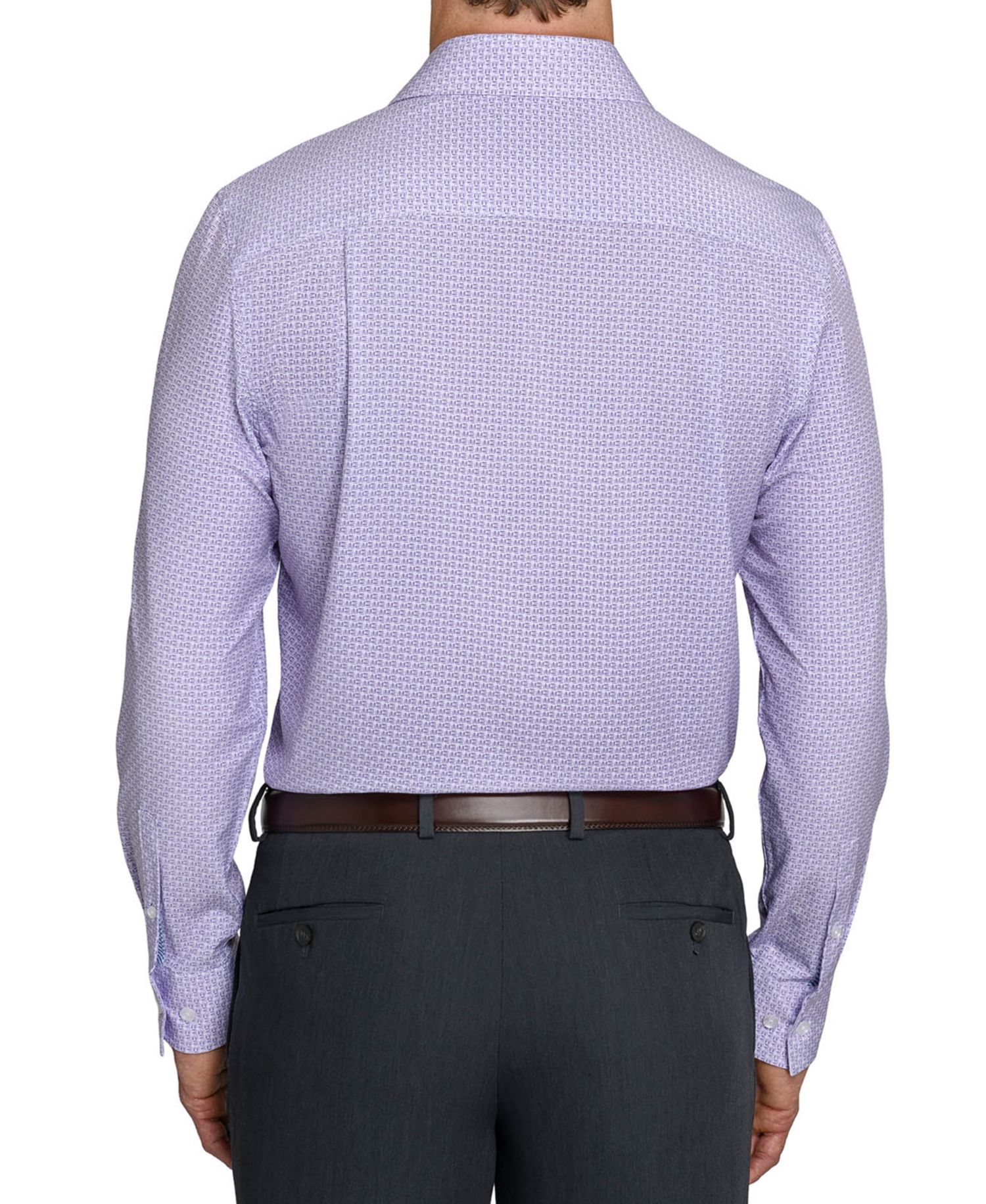 Men's Slim Fit 4-Way Stretch Print Dress Shirt