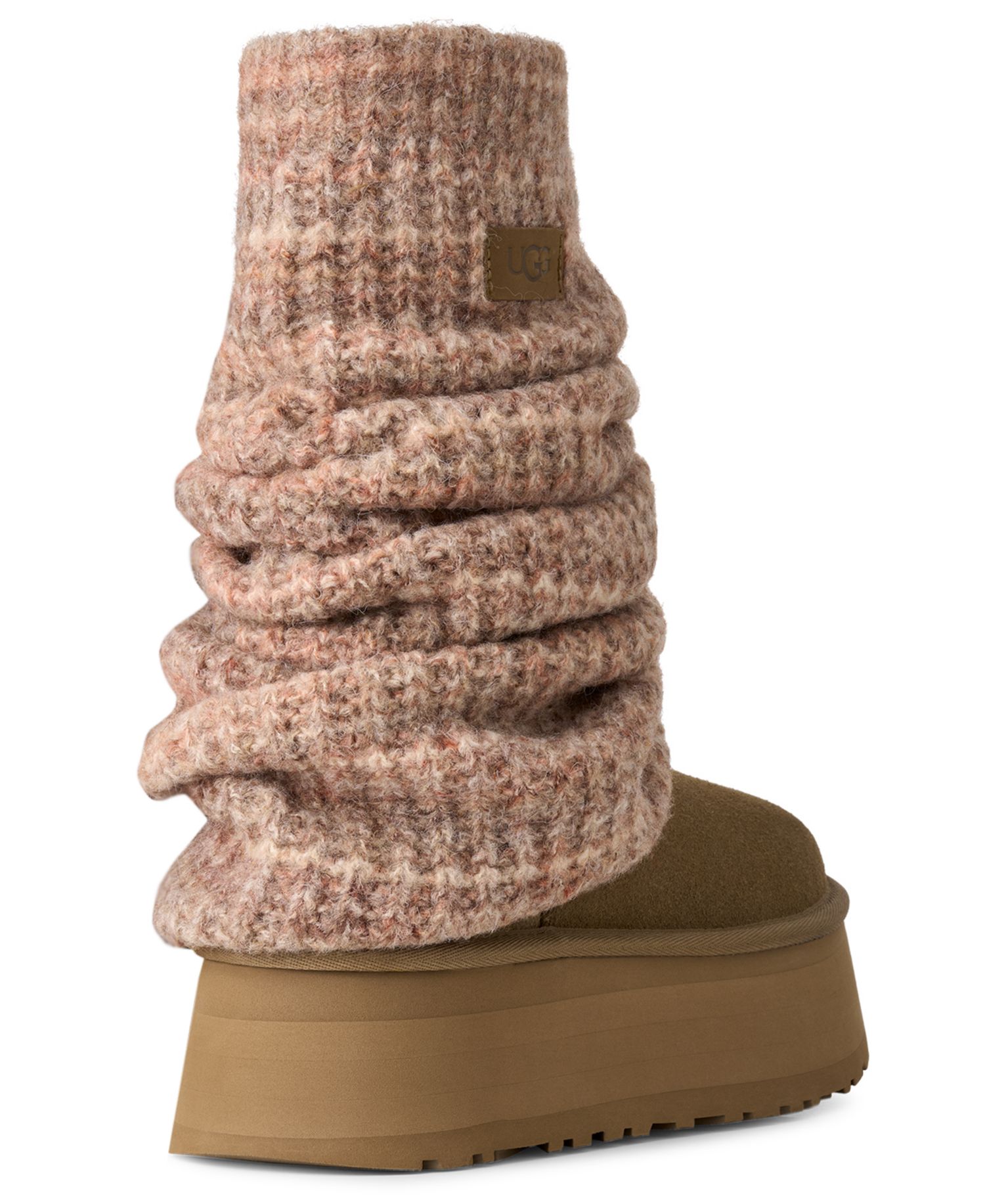 Women's Classic Mini Dipper Removable Knit Leg Warmer Suede Boots