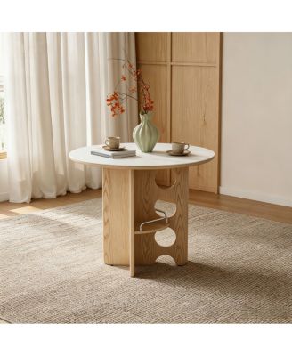 Medieval Sintered Stone Round Dining Table with Storage