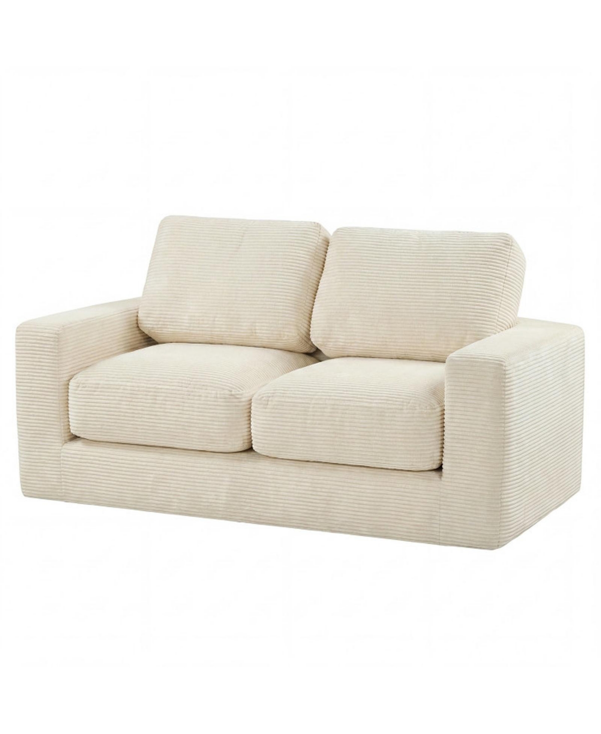 Gouun 62-Inch Floor Couch Loveseat with Removable Corduroy Cover