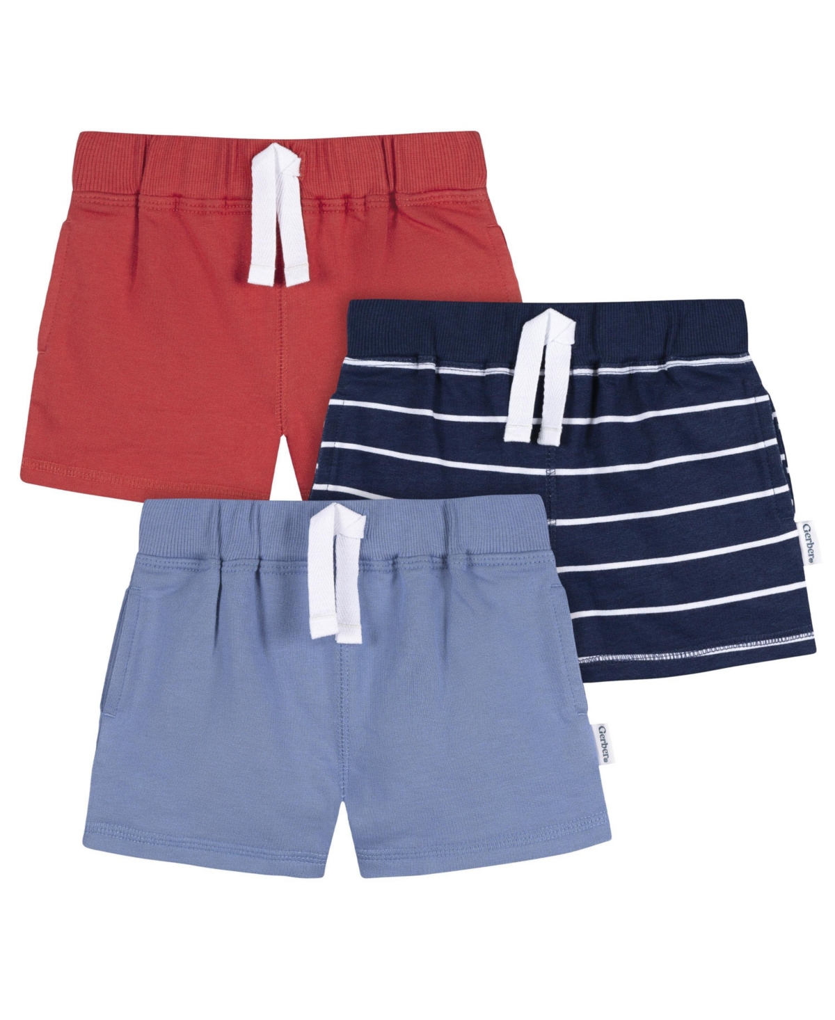 Gerber Baby Boys' French Terry Pull-On Shorts, 3-Piece Set