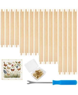 16 Wooden Stretcher Bars Set 4 Sizes Thumb Tacks Tack Remover Cross Stitch Craft Supplies
