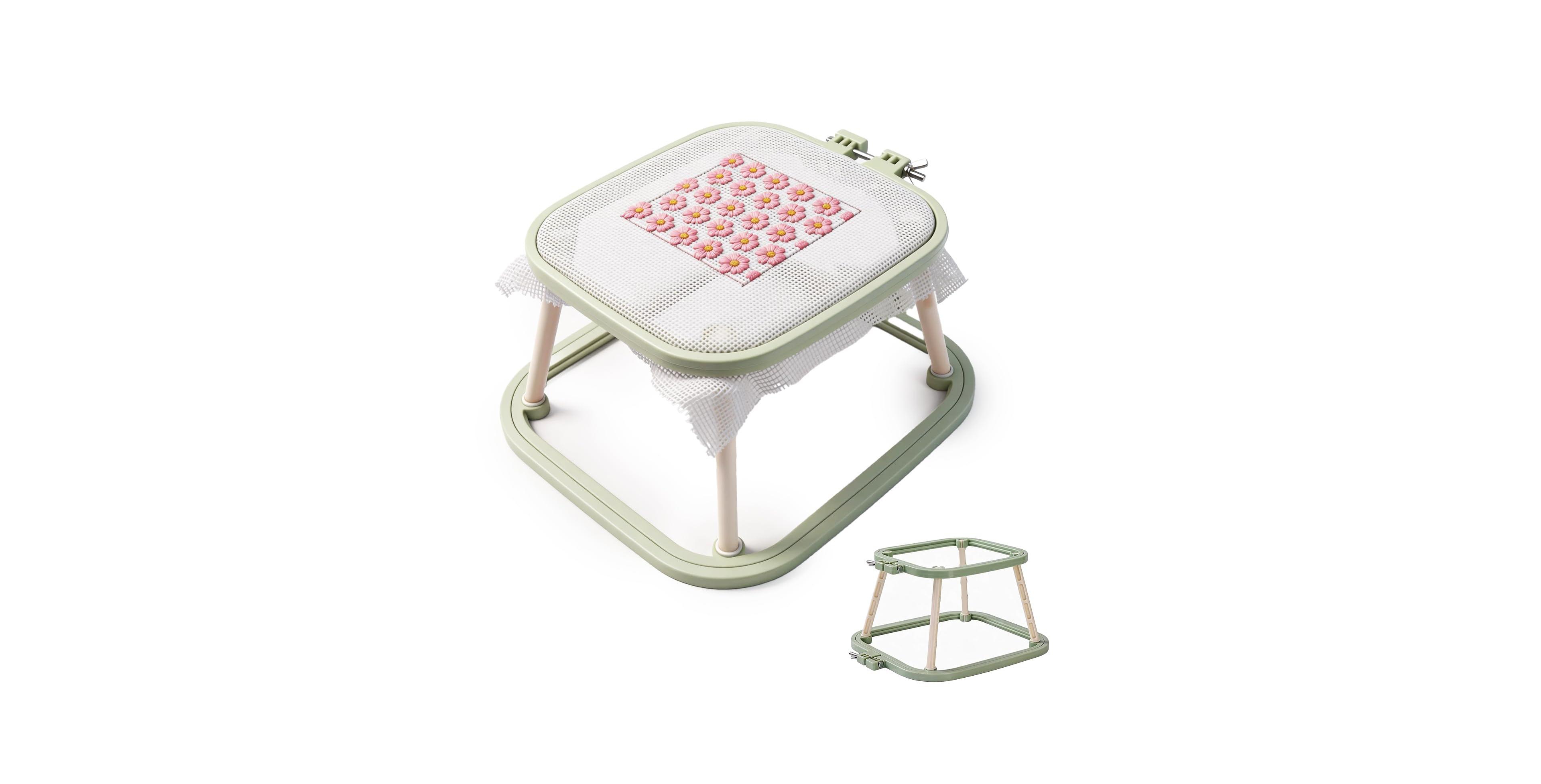Aeelike Portable Double Embroidery Stand Adjustable Hands Free For Cross Stitch Quilting