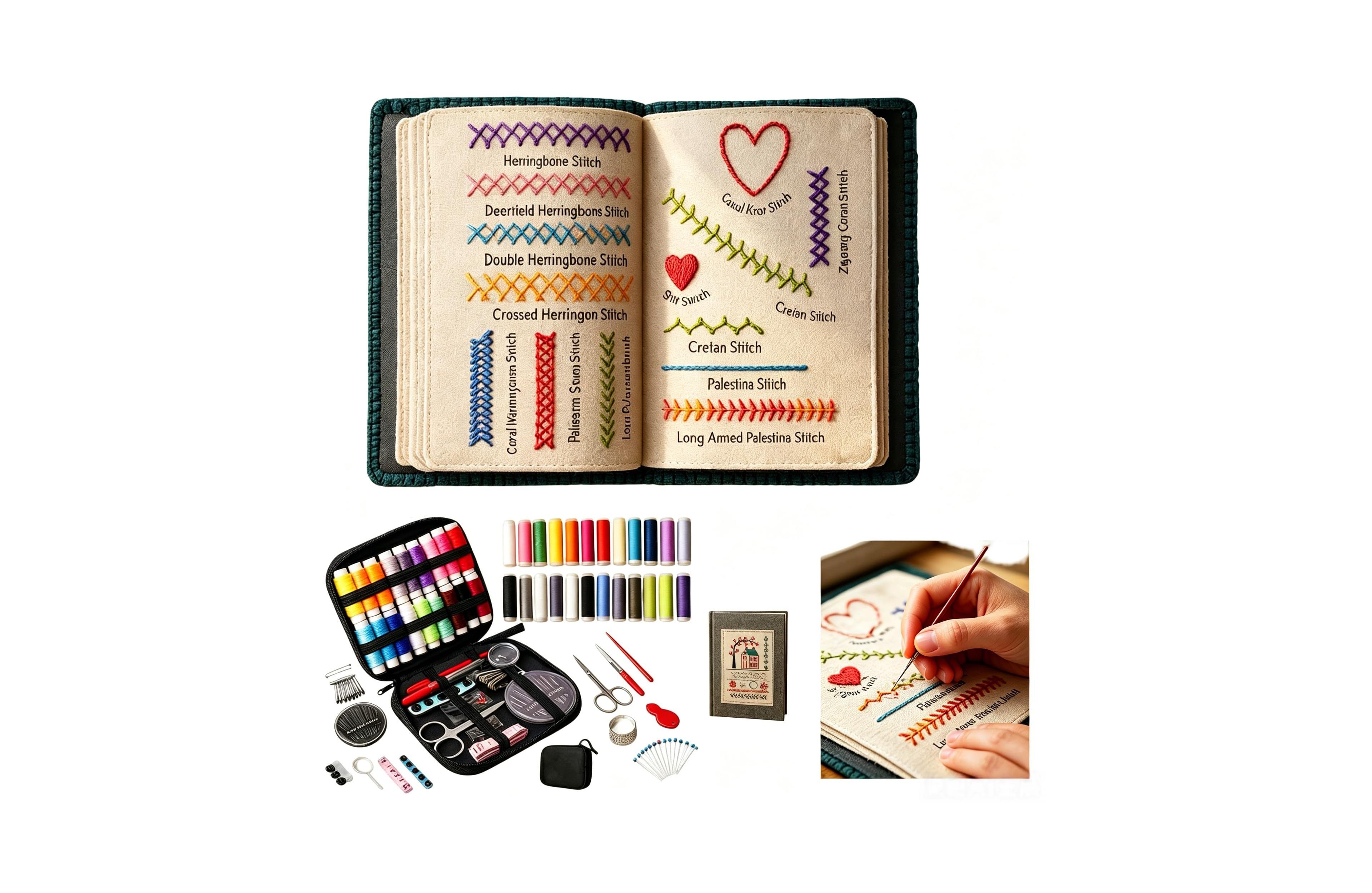 Aeelike Beginner Embroidery Kit Cross Stitch Practice Book Starter Set