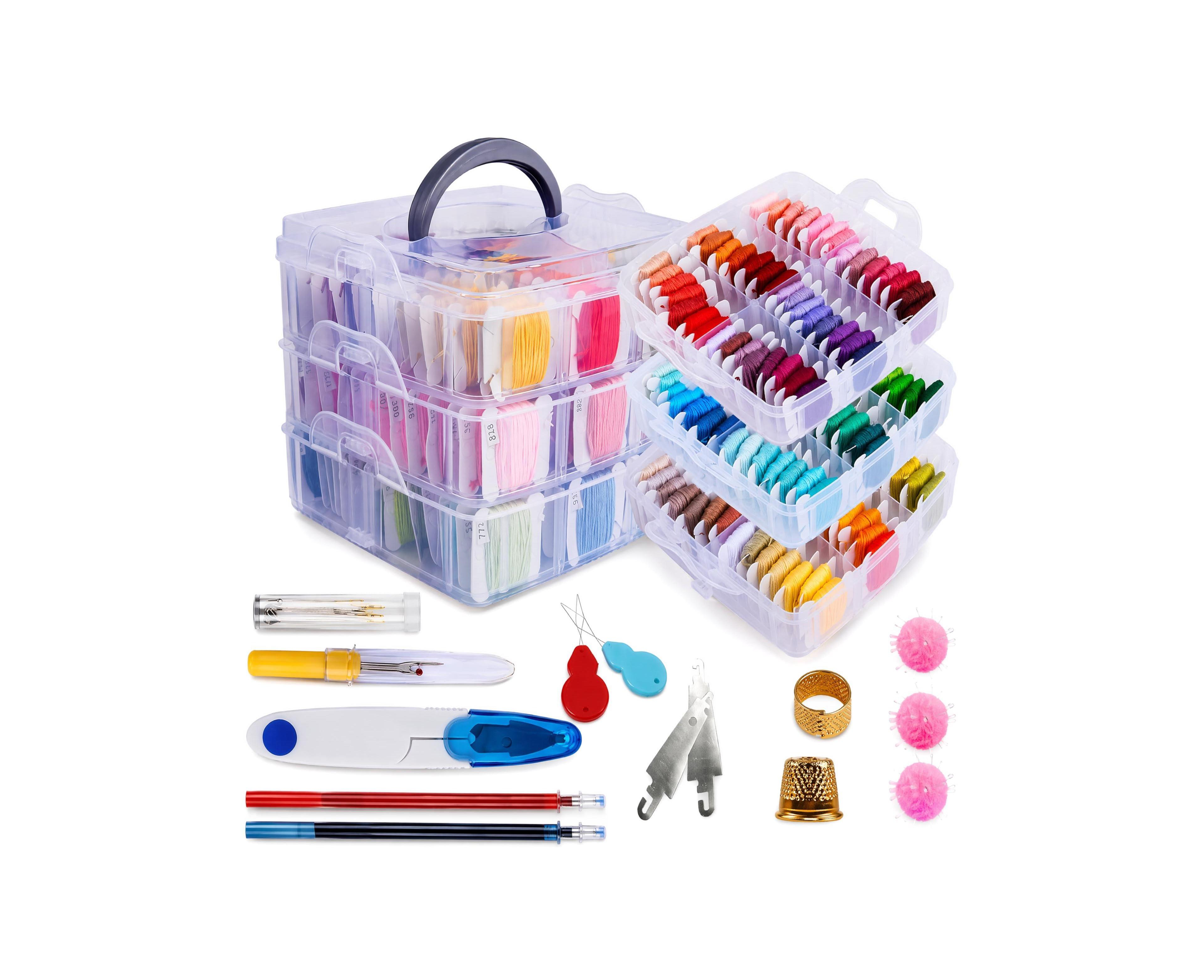 Aeelike 150 Color Embroidery Floss Kit With Storage Box And Craft Tools For Cross Stitch And Diy Projects