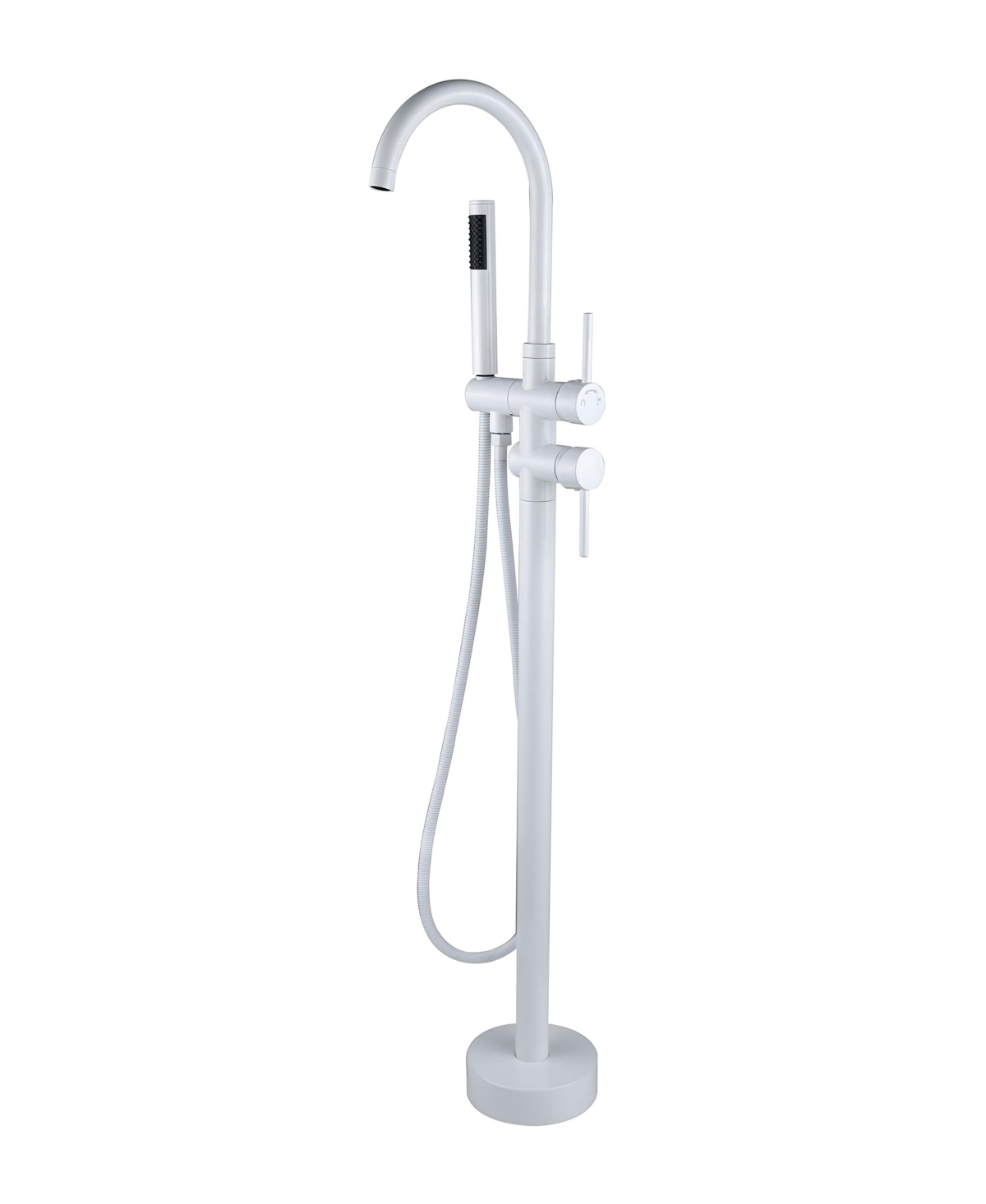 Thirtypeachy Freestanding Bathtub Faucet with Hand Shower, High Arc Tub Filler for Modern Bathroom - White