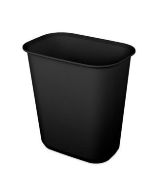 Rectangular Wastebasket 5.5 Gallon Open Top Trash Bin, 24 Pack, Black