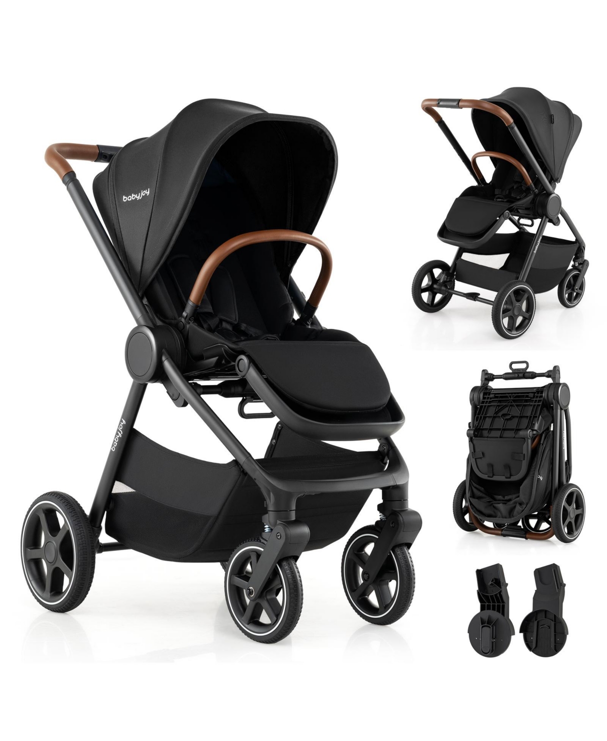 Costway Convertible Travel Baby Stroller with Maxi-cosi Car Seat Adapters