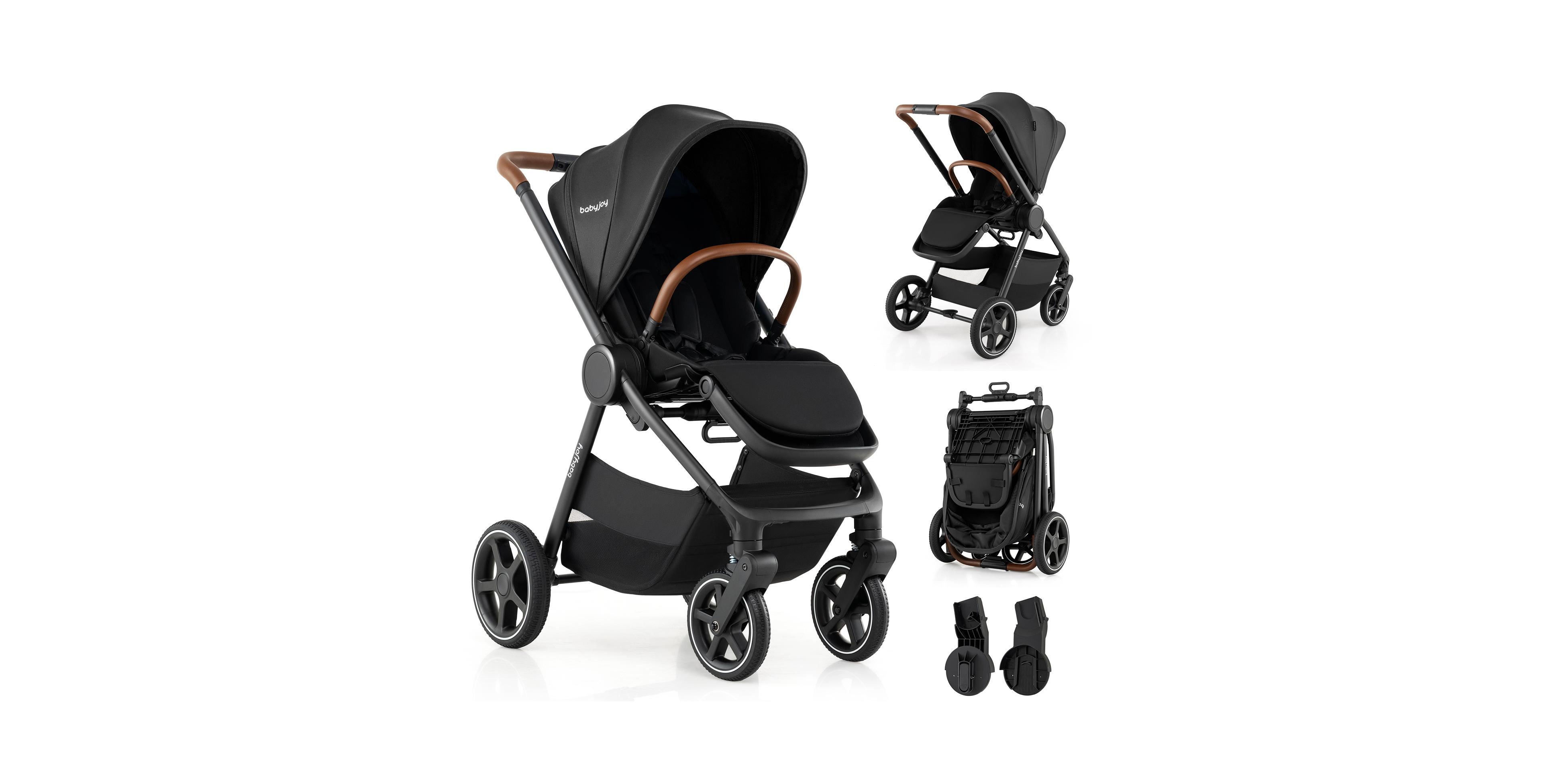 Costway Convertible Travel Baby Stroller with Maxi-cosi Car Seat Adapters
