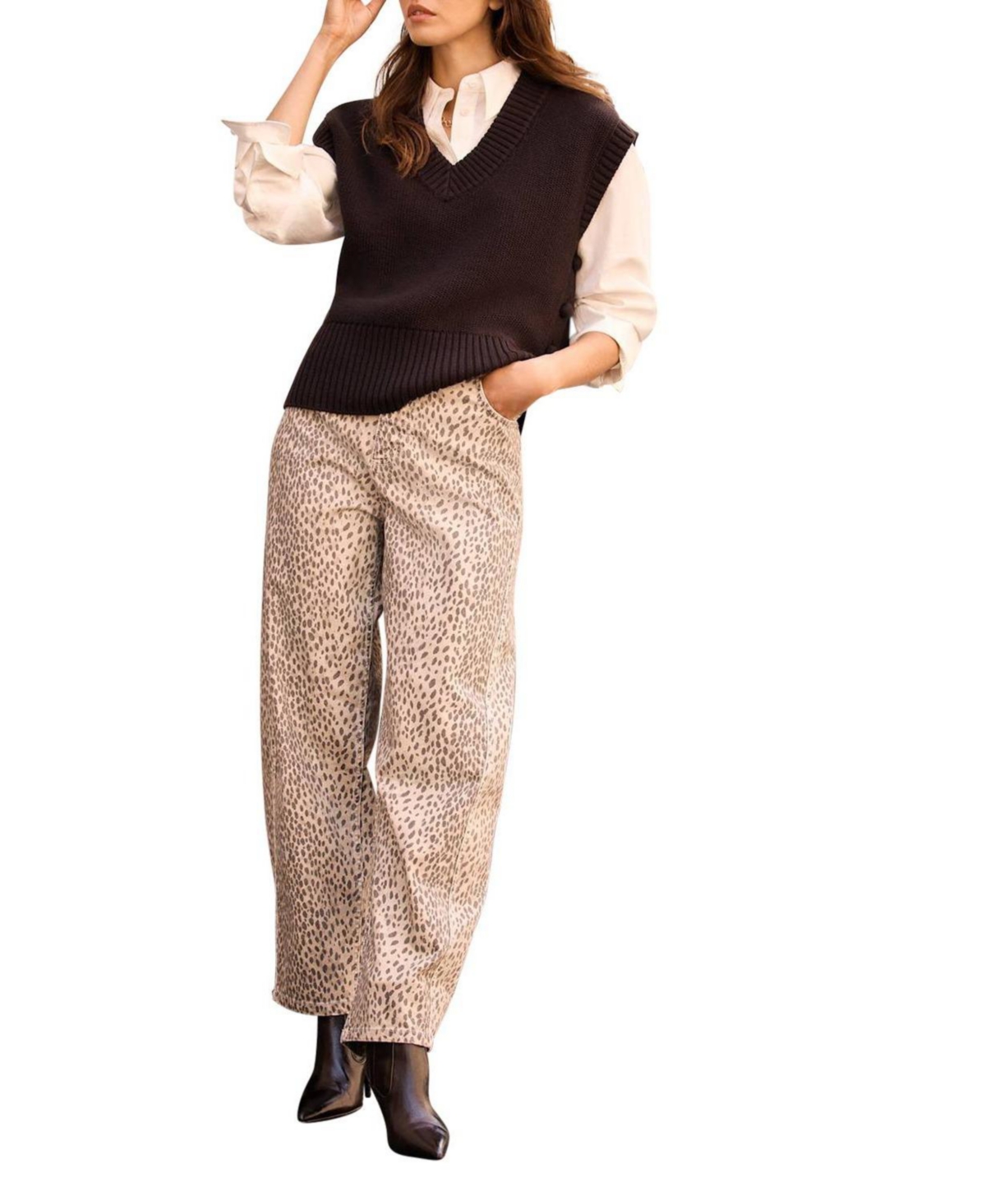 Mint Velvet Women's Leopard Print Tapered Jean
