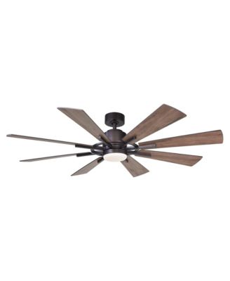 60 Oil-rubbed Industial Windmill 8 Blade Reversible Dimmable Large Ceiling Fan with LED Light and Remote Control