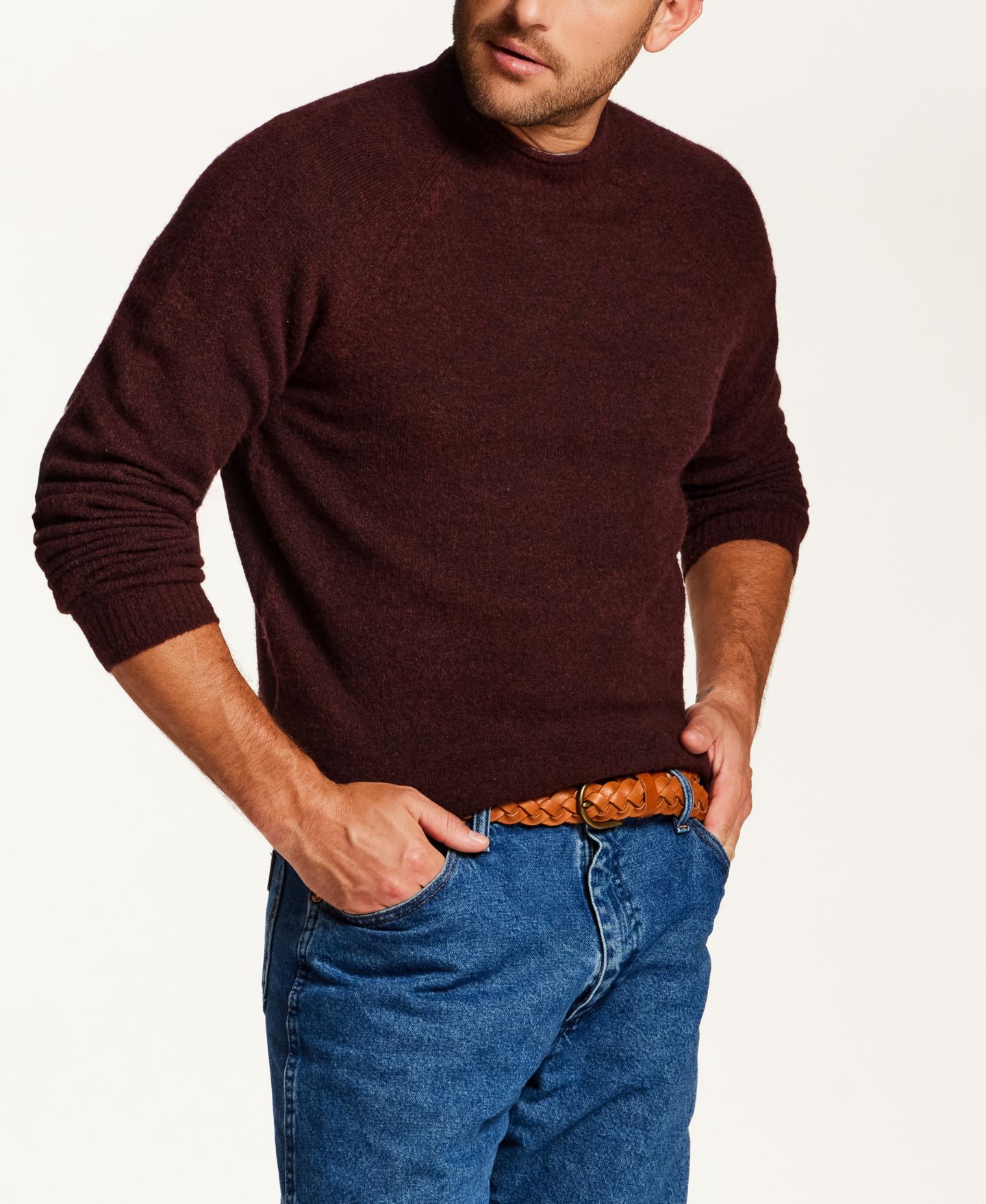 Мужской свитер Weatherproof Vintage Chunky-Knit Boucle Crewneck, цвет: Chipotle — фото 2