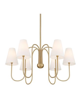 Possini Euro Theda 32" Wide Soft 6-Light Shade Chandelier