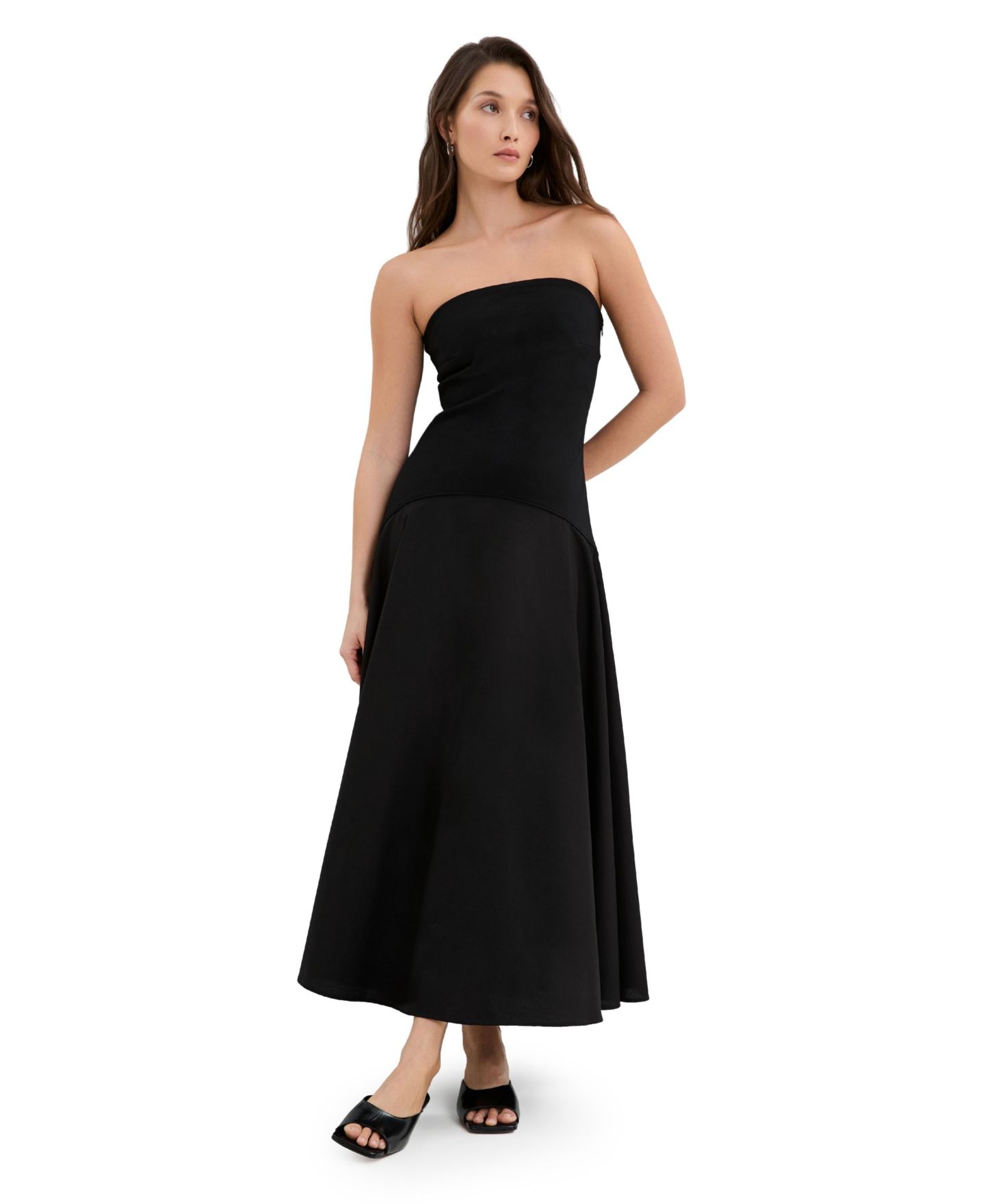 Женское платье Marcella Aurora European Ponte Strapless A-Line, цвет: Чёрный — фото 6