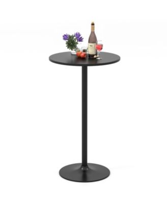 24 Inch Modern Style Round Cocktail Table with Metal Base and MDF Top 1 Piece