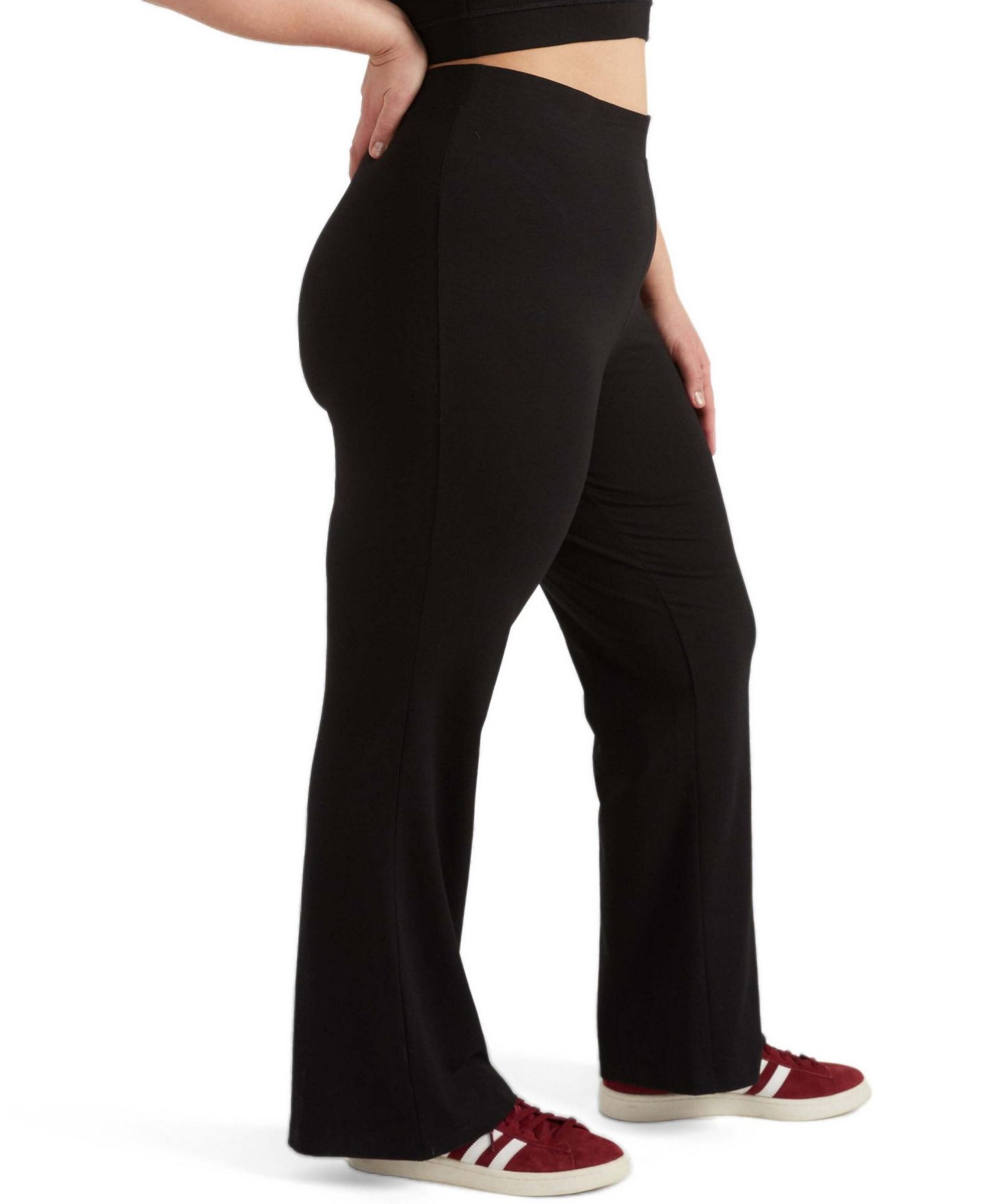 Женские леггинсы Universal Standard Plus Size Roya High-Rise Bootcut Pull-On, цвет: Чёрный — фото 3