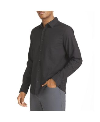 Men's shift textured stretch regular-fit long sleeve shirt