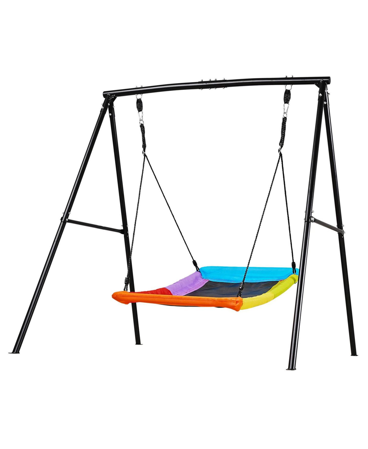 Детская игрушка Glintex Backyard A-Frame Swing Stand, 60 x 32 in Saucer Seat, Carbon Steel, 440 lb Load Capacity, Ages 3+, цвет: Чёрный — фото 9