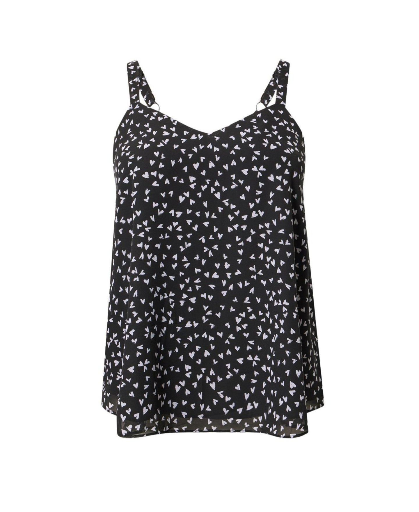 Женский топ Torrid Plus Size Sophie V-Neck Swing Chiffon Camisole, цвет: Чёрный — фото 4