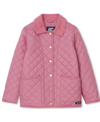 Girls' 4-16 Water-Resistant Quilted Corduroy Collar Jacket