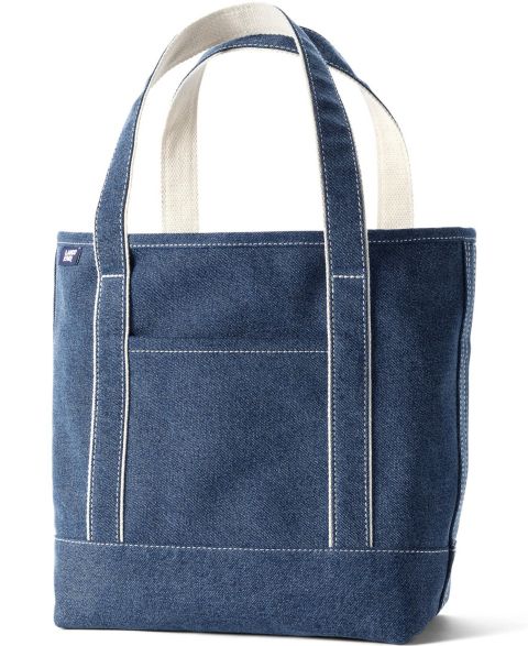 Сумка Lands' End Medium Denim Open Top, цвет: Средняя варка джинсовый