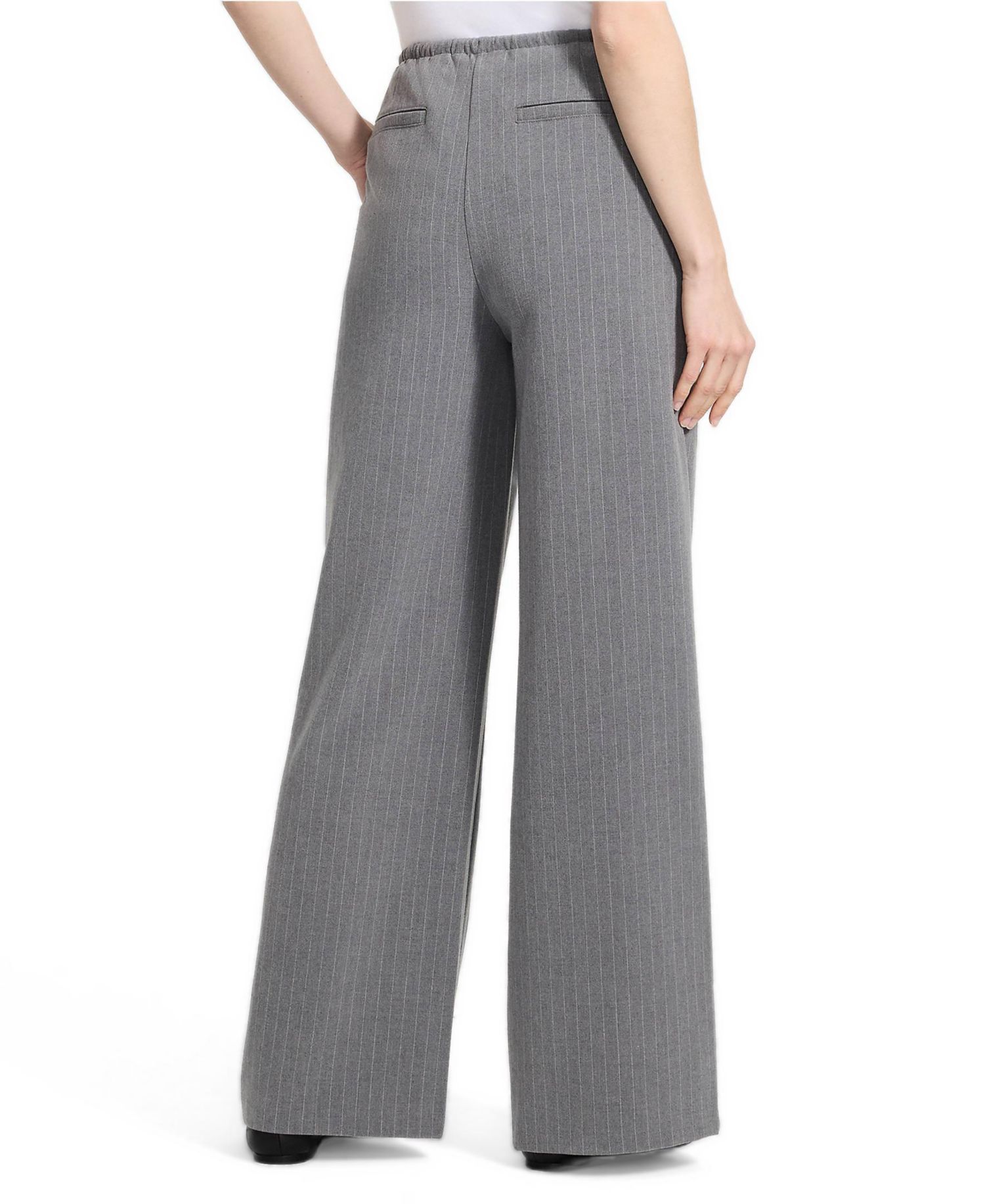 Women's Washable Suiting Mid Rise Wide Leg Pants