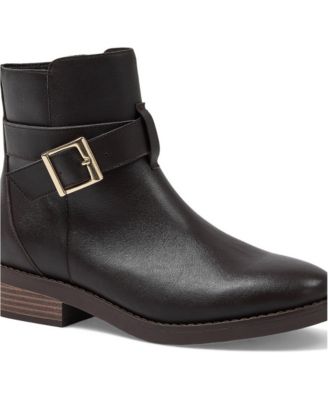 Women's Leather Buckle Boots