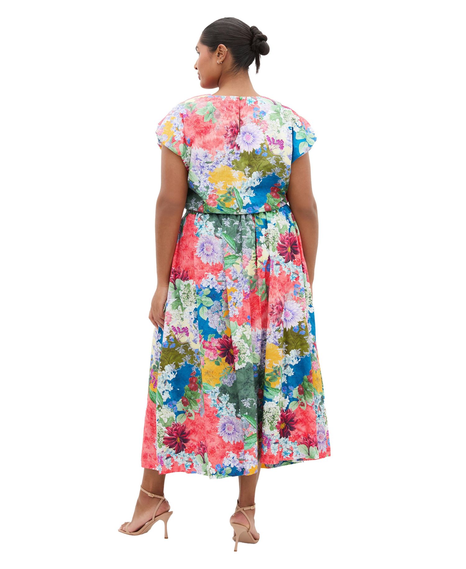 Plus Size Sarina High-Waisted Floral-Print Skirt