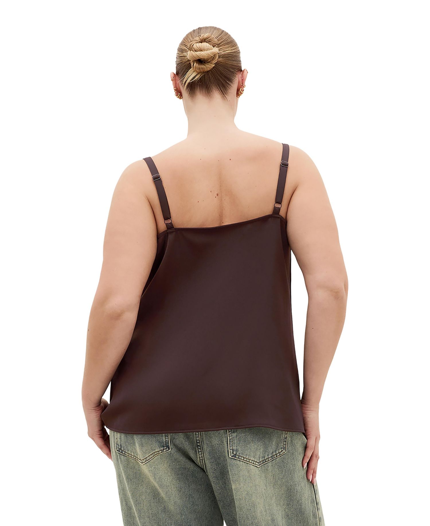 Plus Size Cowl-Neck Satin Relaxed-Fit Camisole