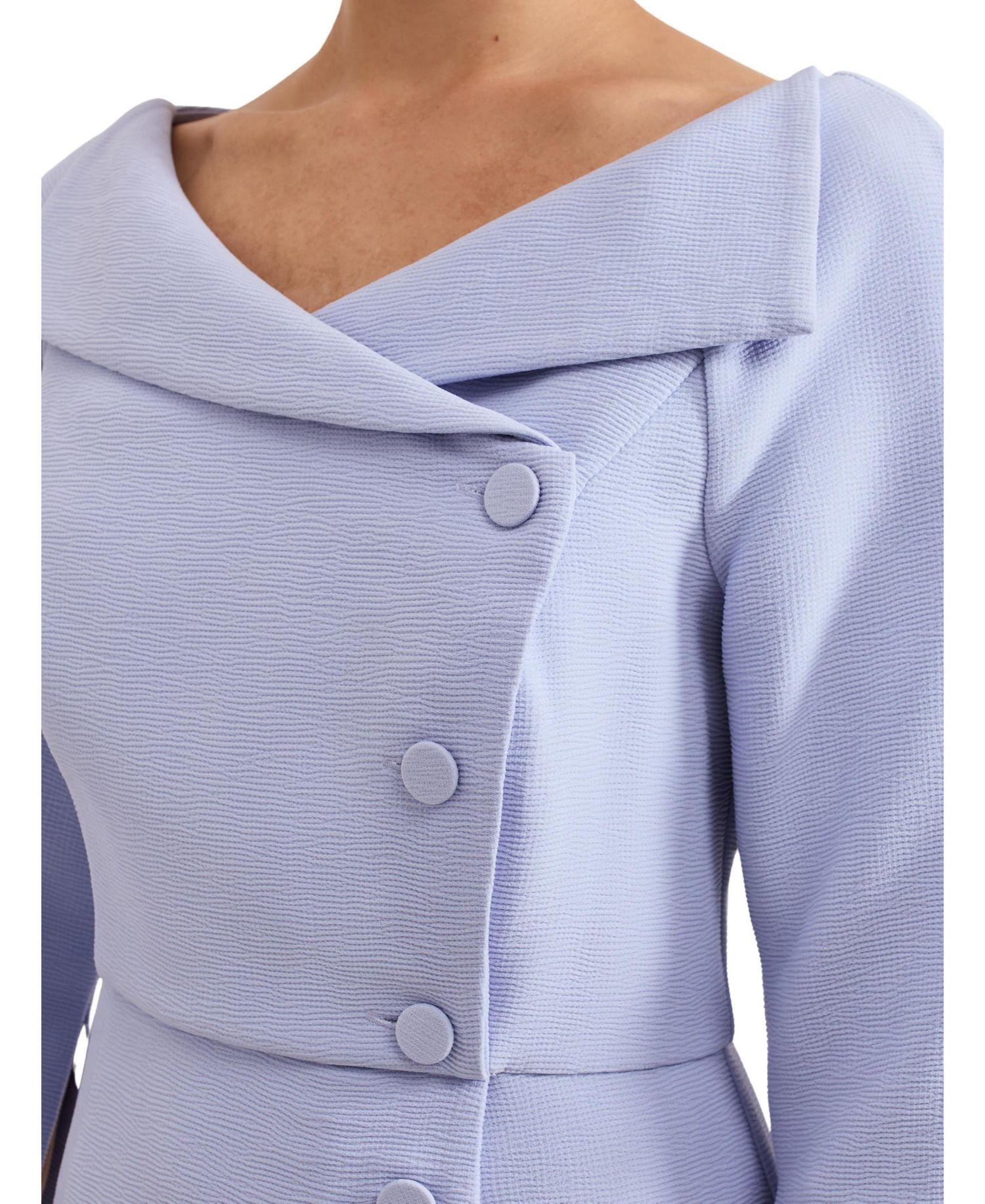 Women's Sienna Asymmetric-Collar Tuxedo Midi Dress