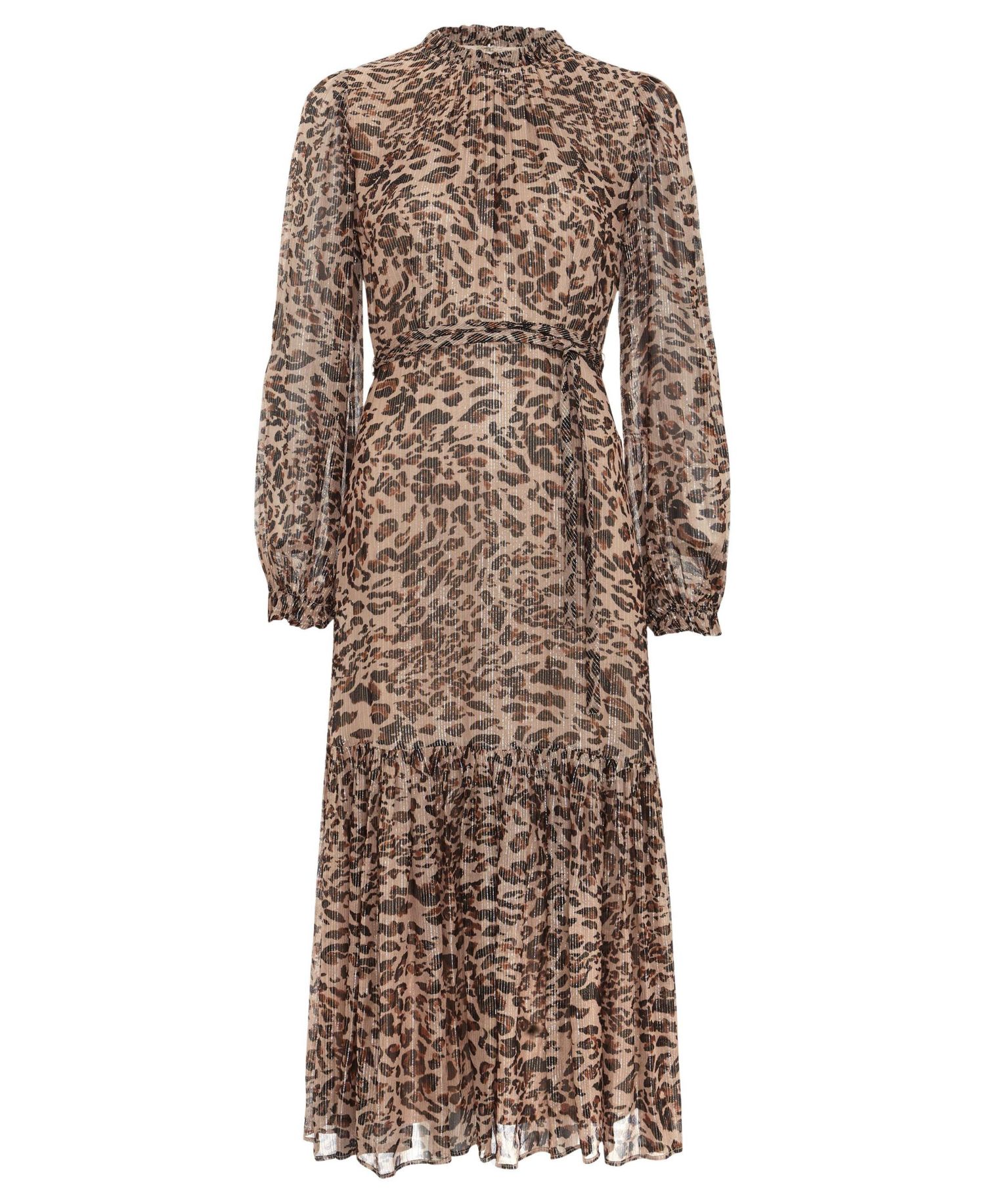Women's Eve Leopard-Print Long-Sleeve Midi Dress