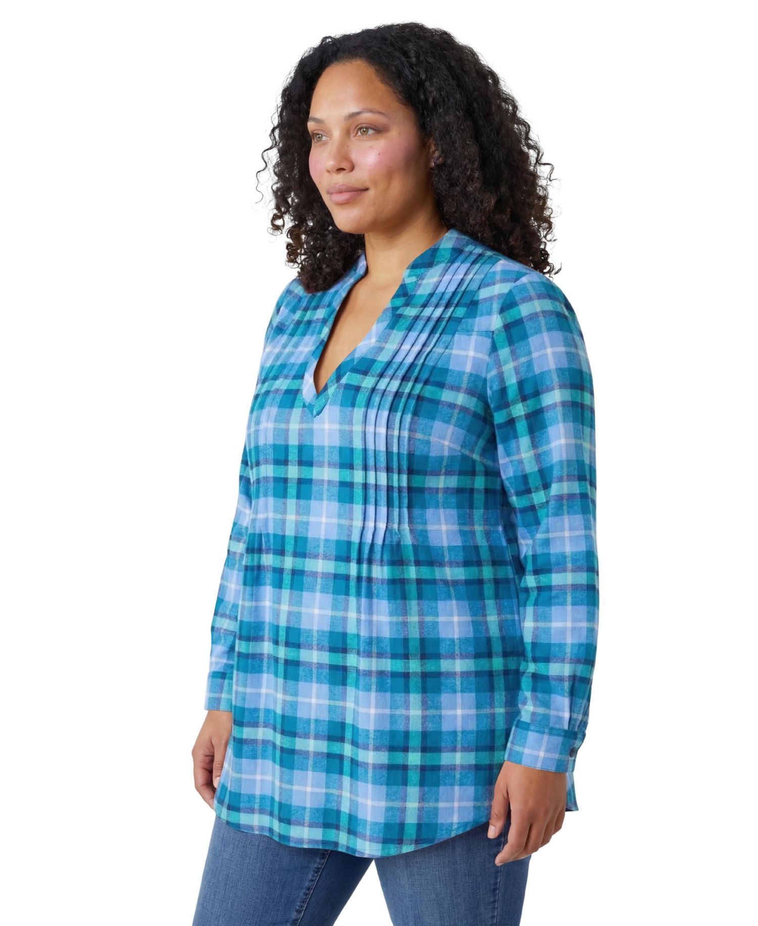 Women's Within Flannel Tunic With Layered Look