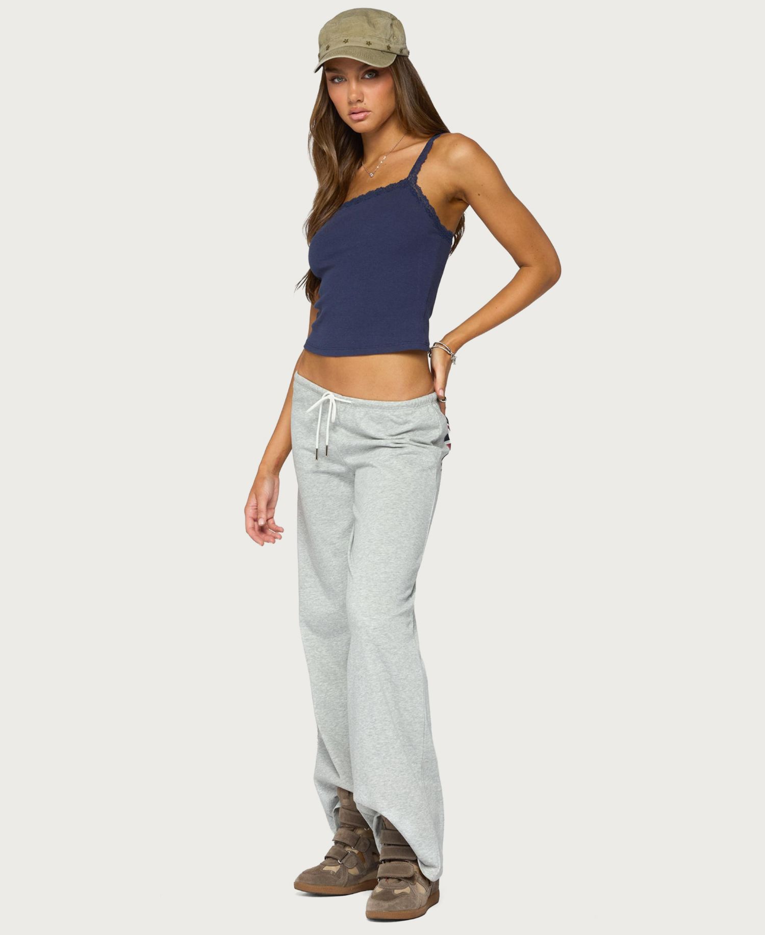 Women's Luschia Lace Trim Scoop Neck Tank Top