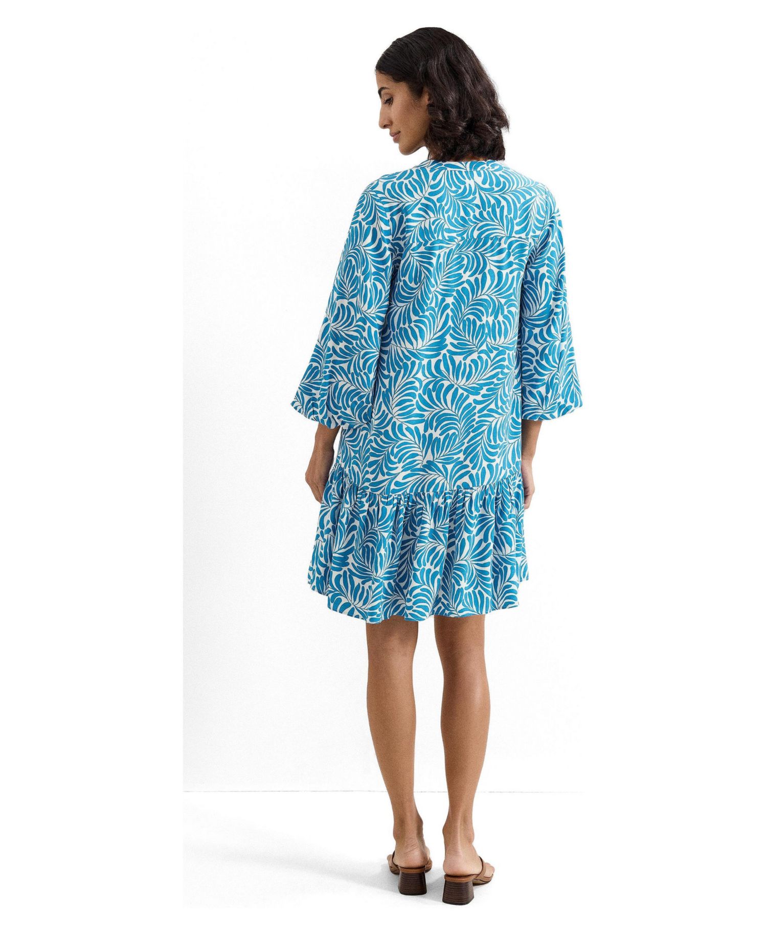 Women's Phoebe V-Neck Tiered-Hem 3/4-Sleeve Mini Dress